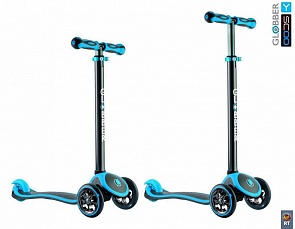 Самокат RT Globber My free Titanium neon blue с блокировкой колес (Y-SCOO Globber, 4847RT)